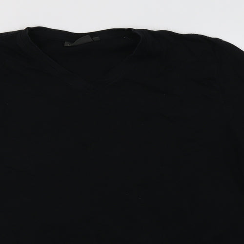 Kitaro Mens Black  Cotton  T-Shirt Size 2XL V-Neck