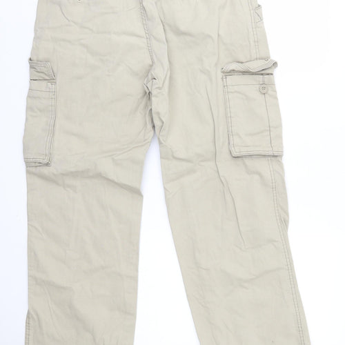 George Mens Beige  Cotton Cargo Trousers Size 34 in L31 in Regular