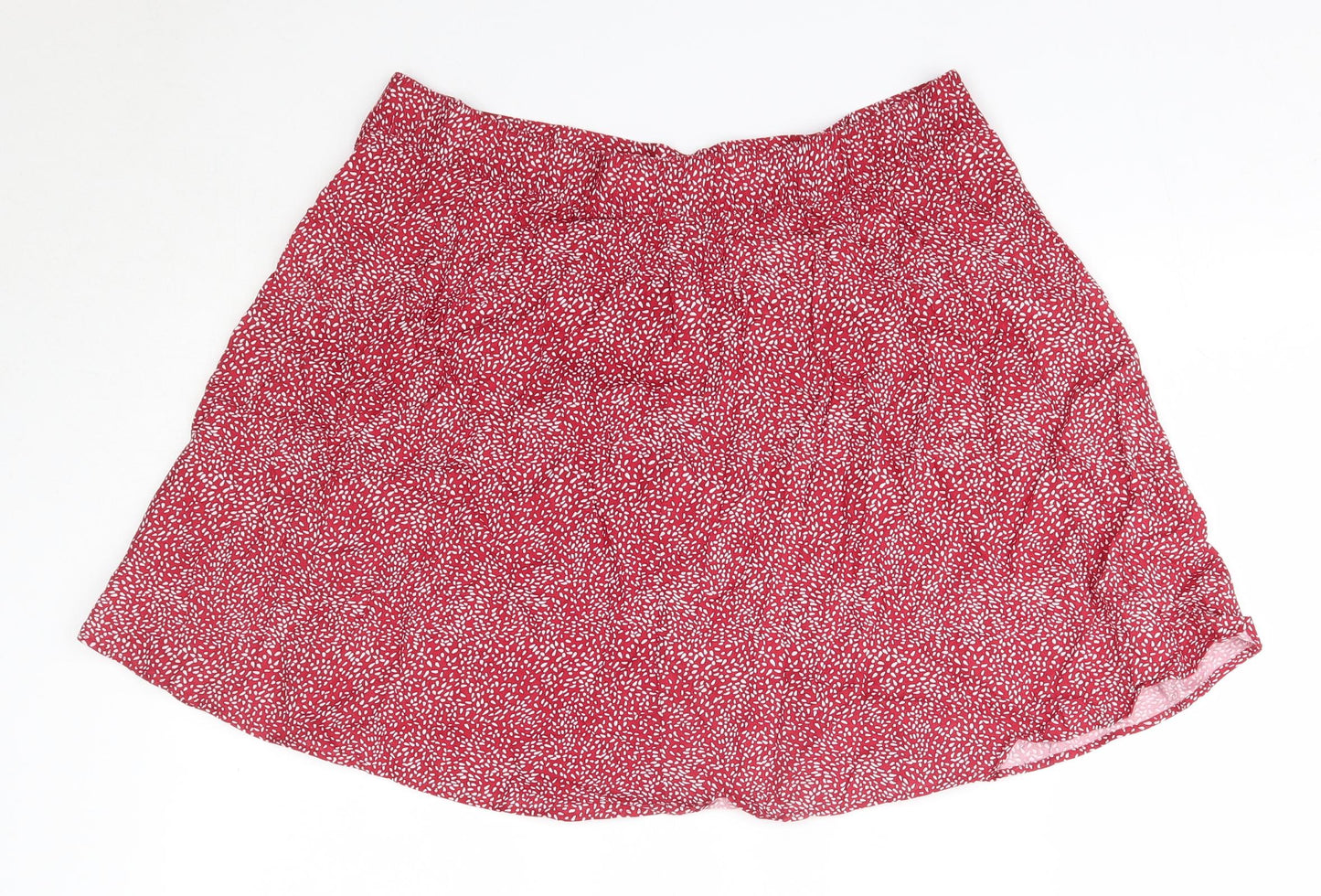 Matalan Womens Red Floral Viscose Mini Skirt Size 14