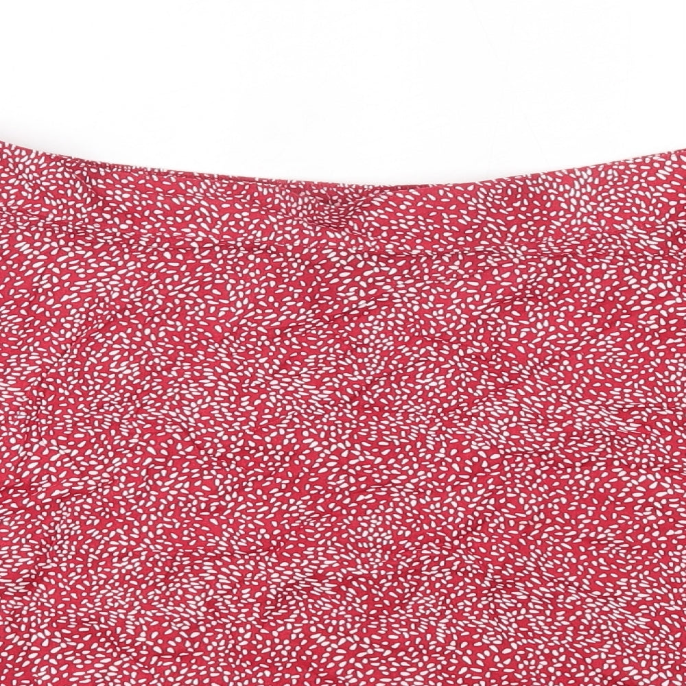 Matalan Womens Red Floral Viscose Mini Skirt Size 14