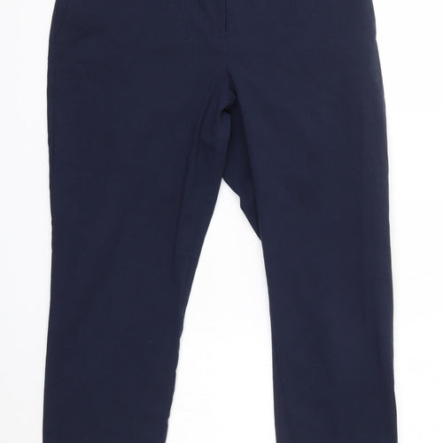 Dunnes Womens Blue  Polyester Dress Pants Trousers Size 14 L26 in Regular