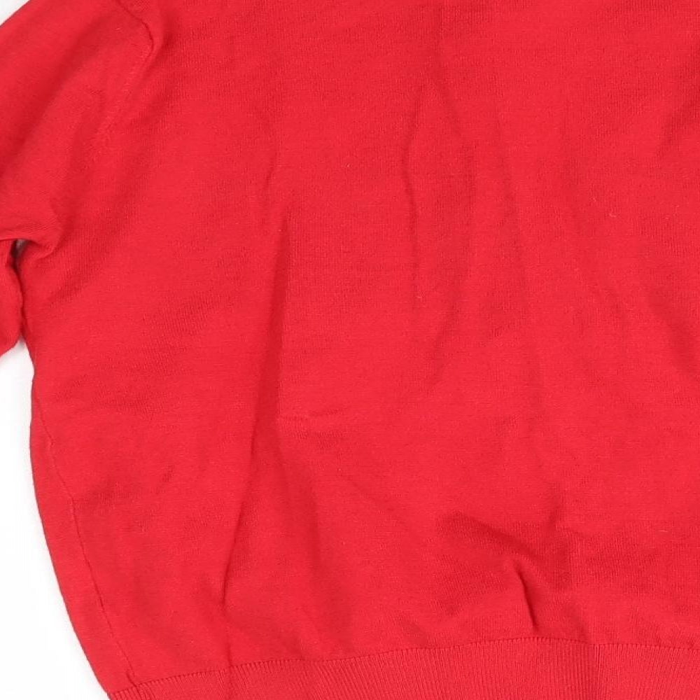 New Look Womens Red Round Neck  Viscose Pullover Jumper Size 8   - Christmas Elf