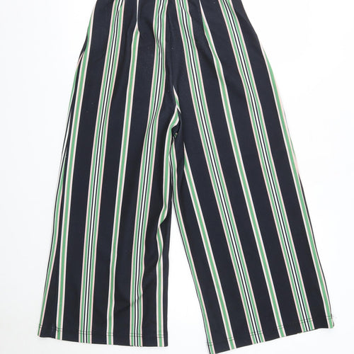 New Look Womens Multicoloured Striped Polyester Cropped Trousers Size 10 L21 in Regular