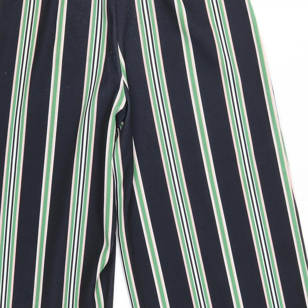New Look Womens Multicoloured Striped Polyester Cropped Trousers Size 10 L21 in Regular