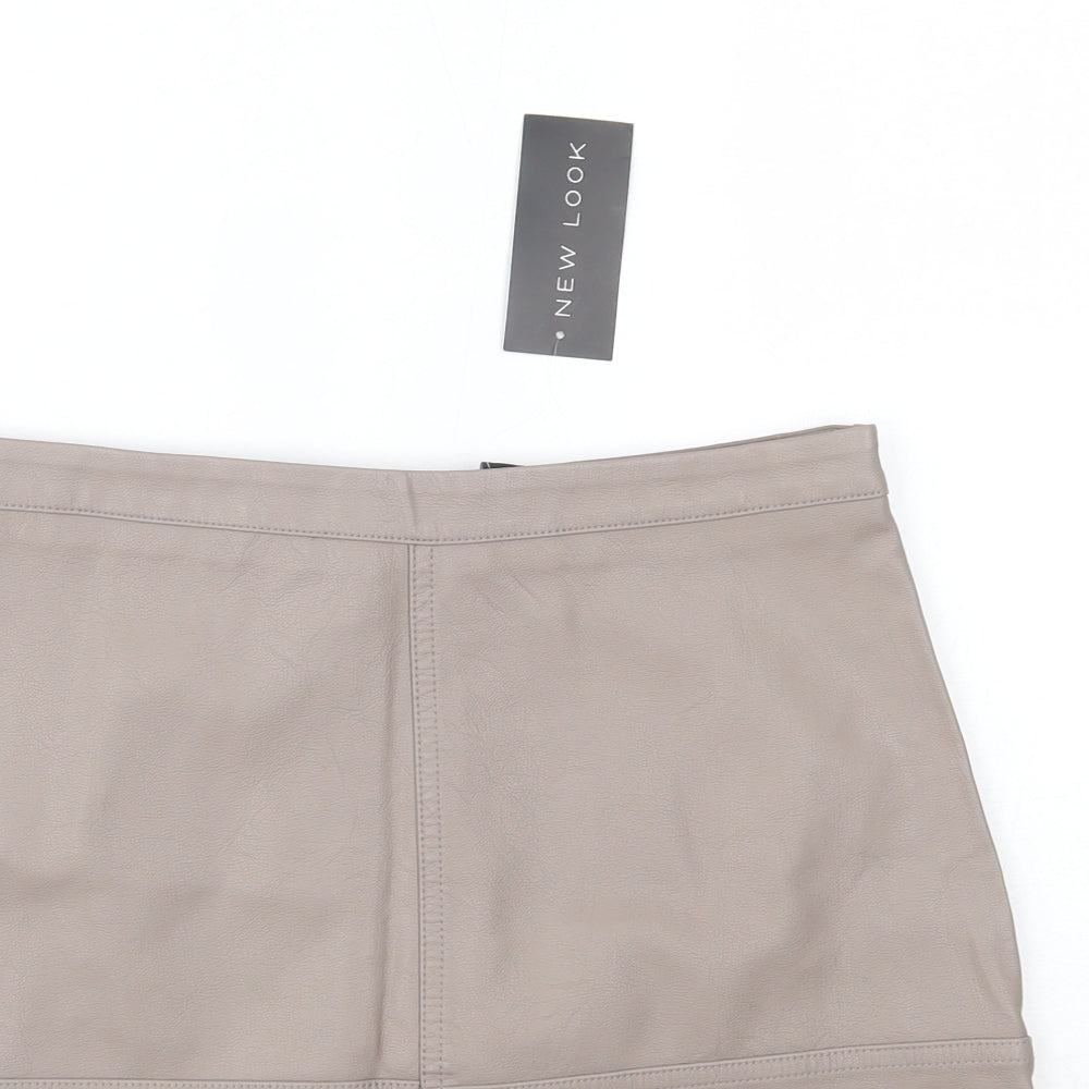 New Look Womens Brown  Viscose A-Line Skirt Size 12