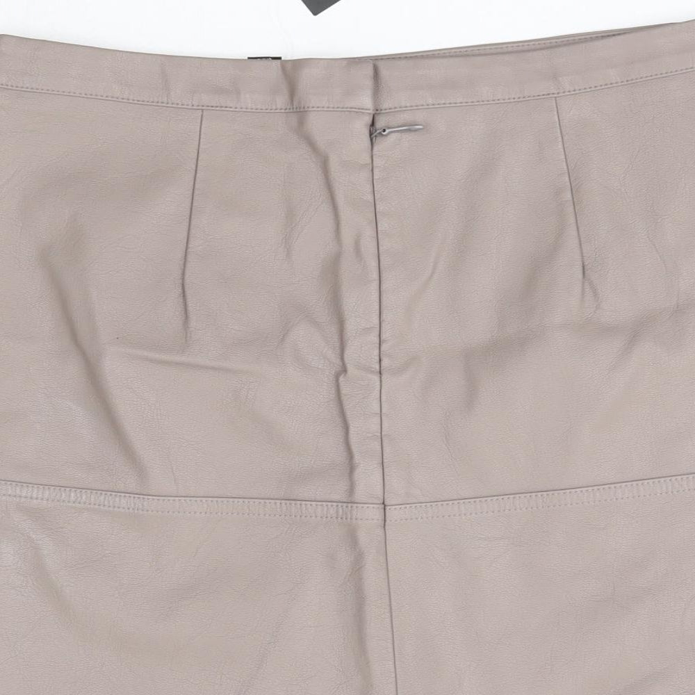 New Look Womens Brown  Viscose A-Line Skirt Size 12