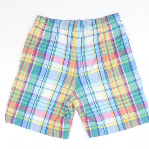 F&F Mens Multicoloured Check Cotton Sweat Shorts Size M  Regular