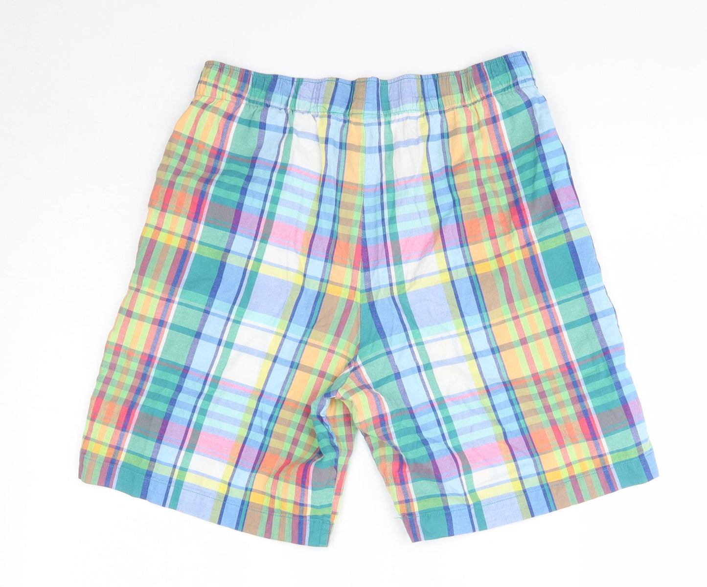 F&F Mens Multicoloured Check Cotton Sweat Shorts Size M  Regular