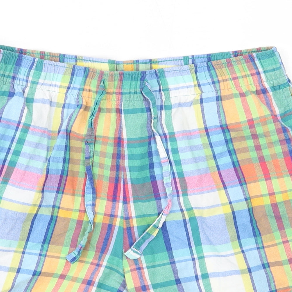 F&F Mens Multicoloured Check Cotton Sweat Shorts Size M  Regular