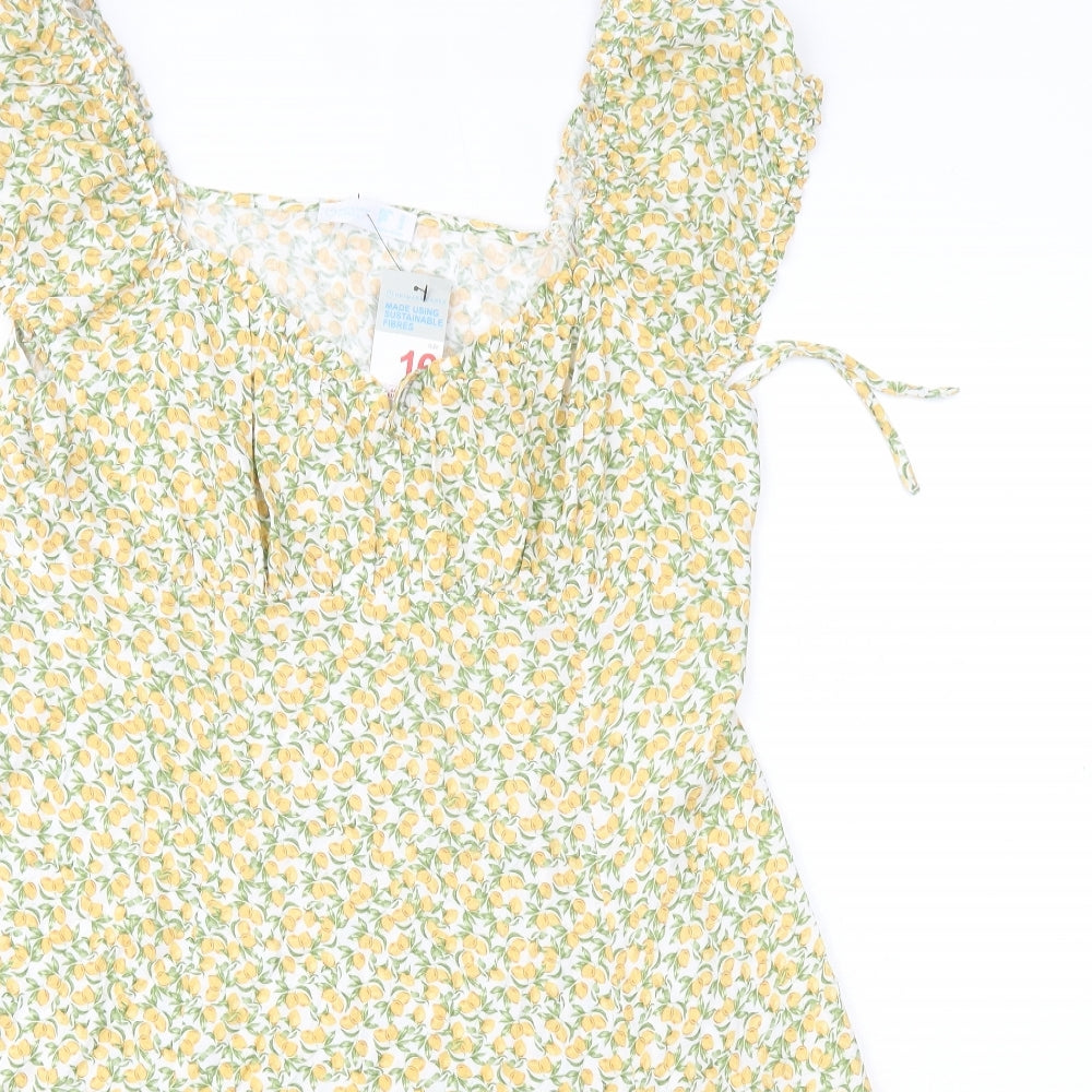 Primark Womens Multicoloured Floral Viscose A-Line  Size 16  V-Neck