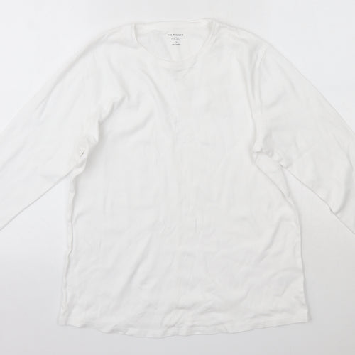 M&S Womens White  100% Cotton Basic T-Shirt Size 18 Round Neck