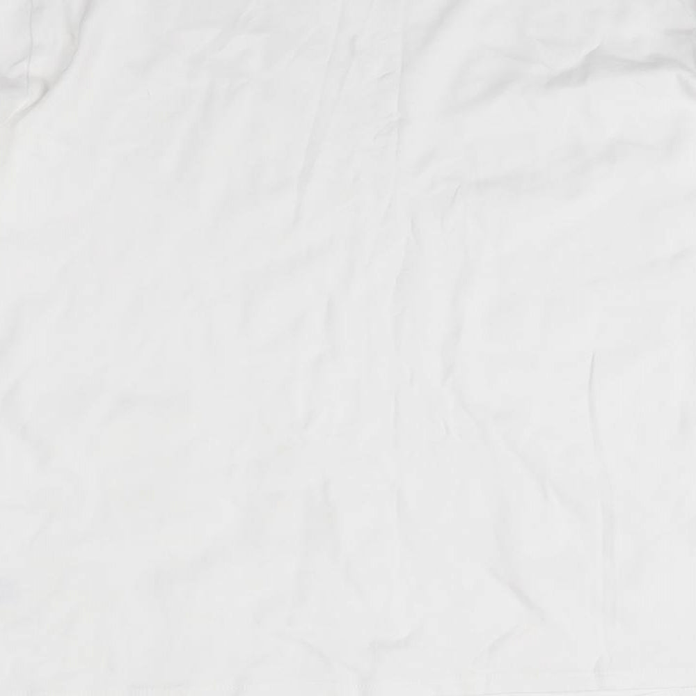 M&S Womens White  100% Cotton Basic T-Shirt Size 18 Round Neck