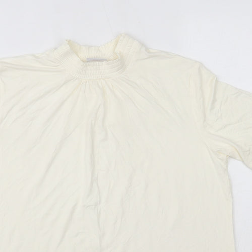 Damart Womens Ivory  Viscose Basic T-Shirt Size 14 High Neck