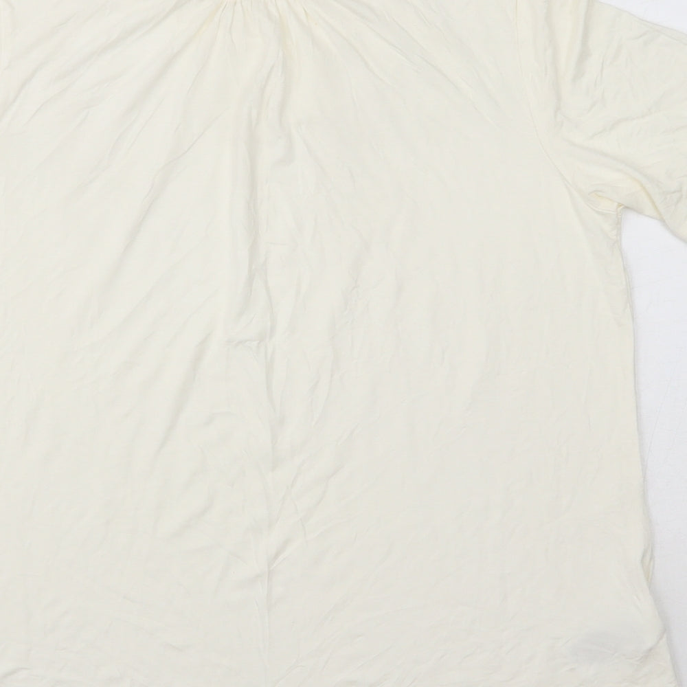 Damart Womens Ivory  Viscose Basic T-Shirt Size 14 High Neck