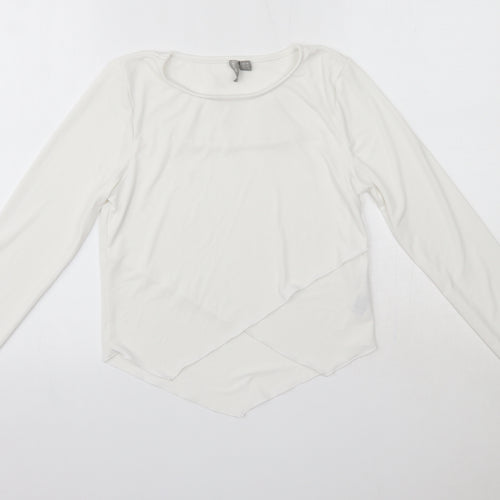ASOS Womens White  Polyester Basic Blouse Size 10 Round Neck
