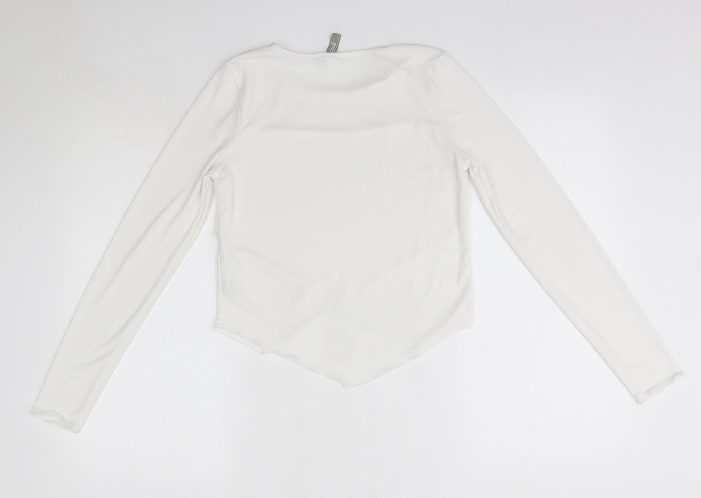 ASOS Womens White  Polyester Basic Blouse Size 10 Round Neck