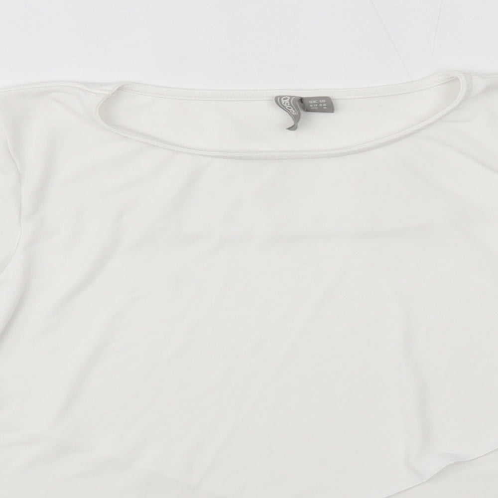 ASOS Womens White  Polyester Basic Blouse Size 10 Round Neck