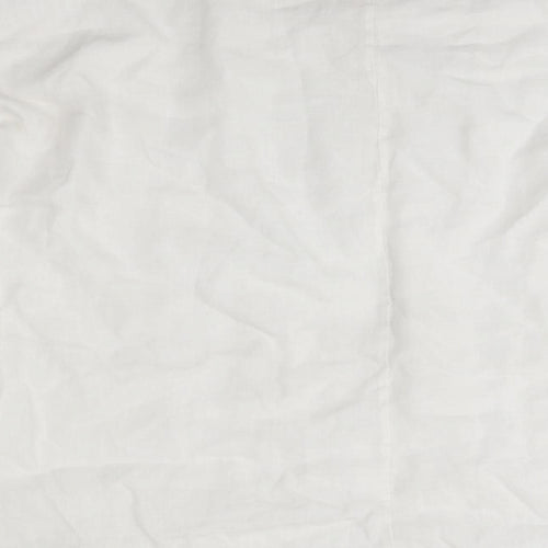 Cosset Mens White  Linen  Button-Up Size L Round Neck