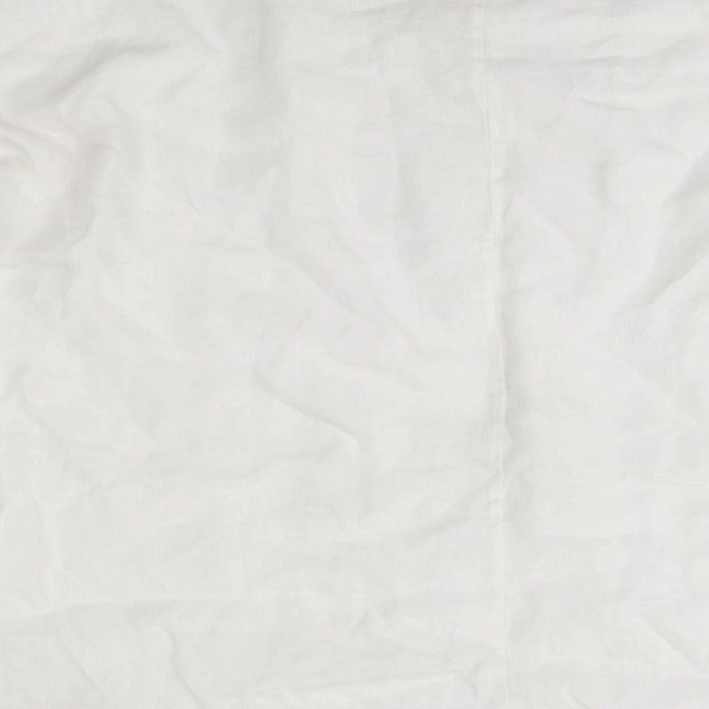 Cosset Mens White  Linen  Button-Up Size L Round Neck
