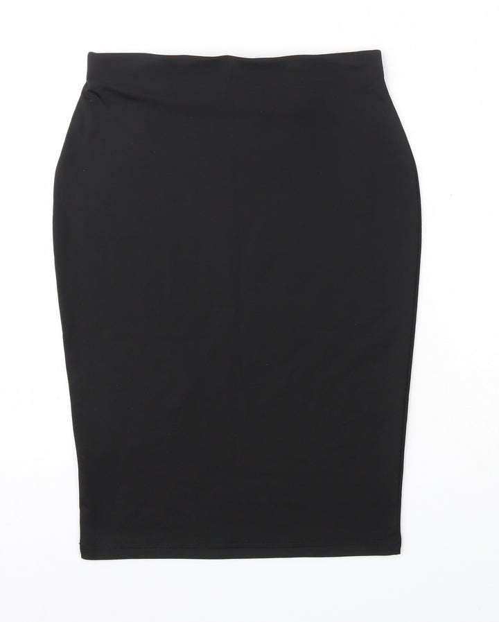 Preworn Womens Black  Polyester Straight & Pencil Skirt Size M