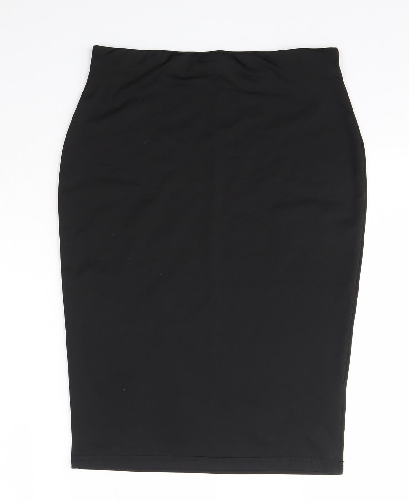 Preworn Womens Black  Polyester Straight & Pencil Skirt Size M
