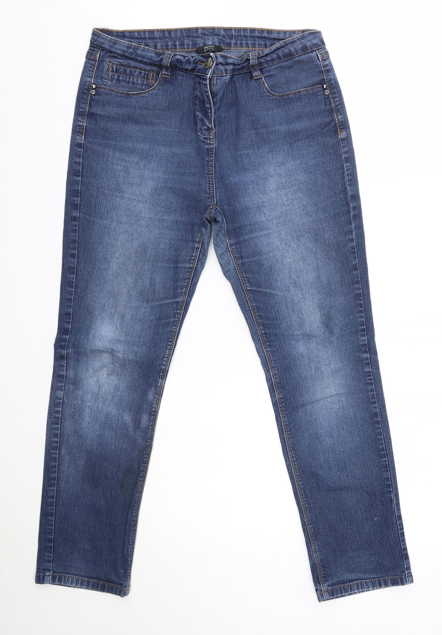 Matalan Womens Blue  Cotton Skinny Jeans Size 14 L26 in Regular