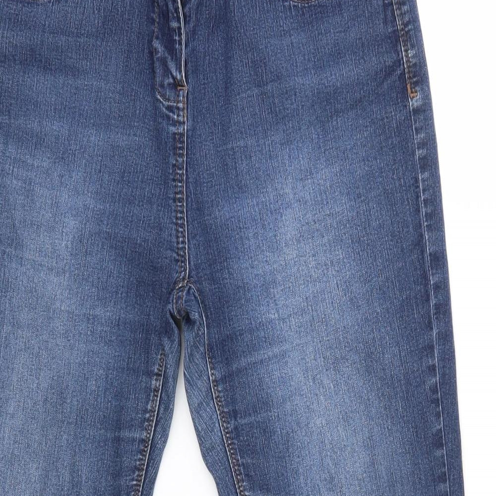 Matalan Womens Blue  Cotton Skinny Jeans Size 14 L26 in Regular