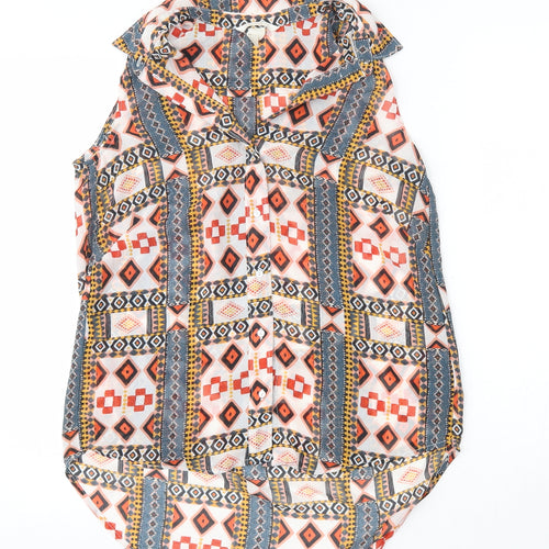 H&M Womens Multicoloured  Polyester Basic Blouse Size 4 Collared