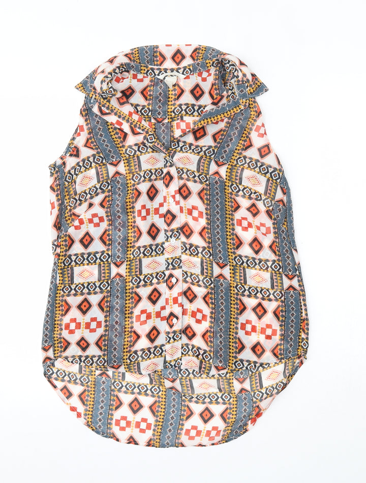 H&M Womens Multicoloured  Polyester Basic Blouse Size 4 Collared