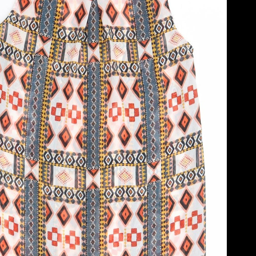 H&M Womens Multicoloured  Polyester Basic Blouse Size 4 Collared
