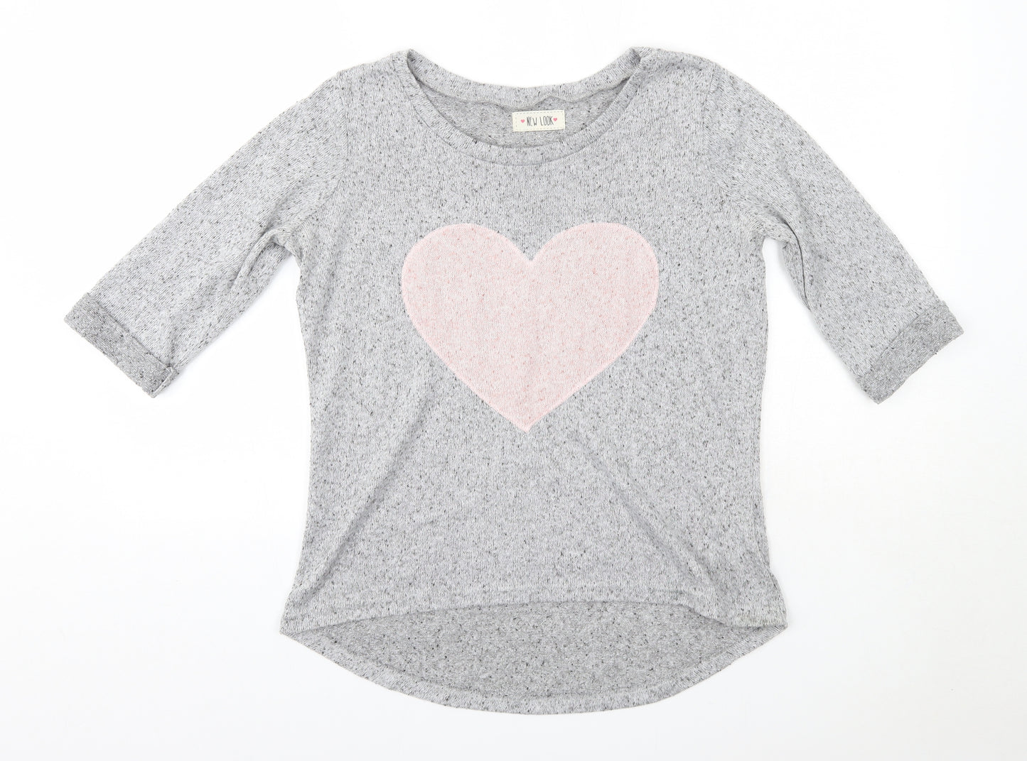 New Look Womens Grey Round Neck  Polyester Pullover Jumper Size 10