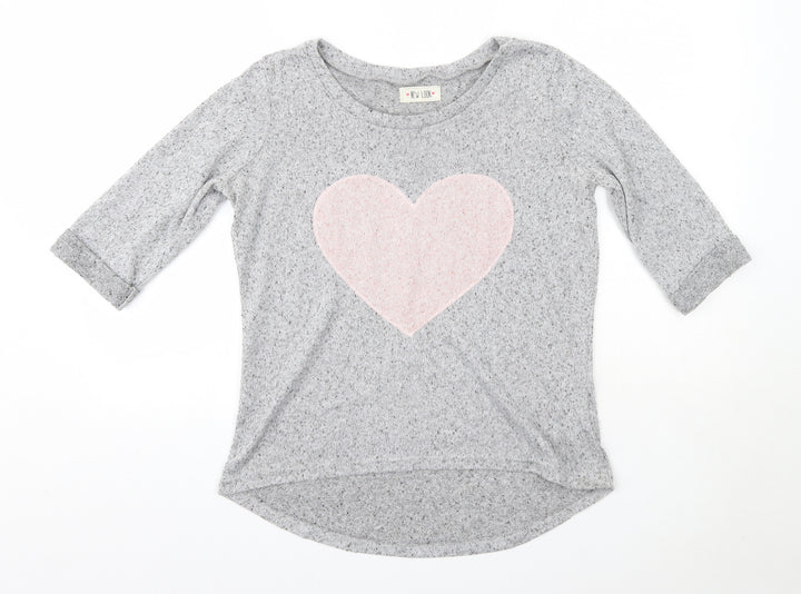 New Look Womens Grey Round Neck  Polyester Pullover Jumper Size 10