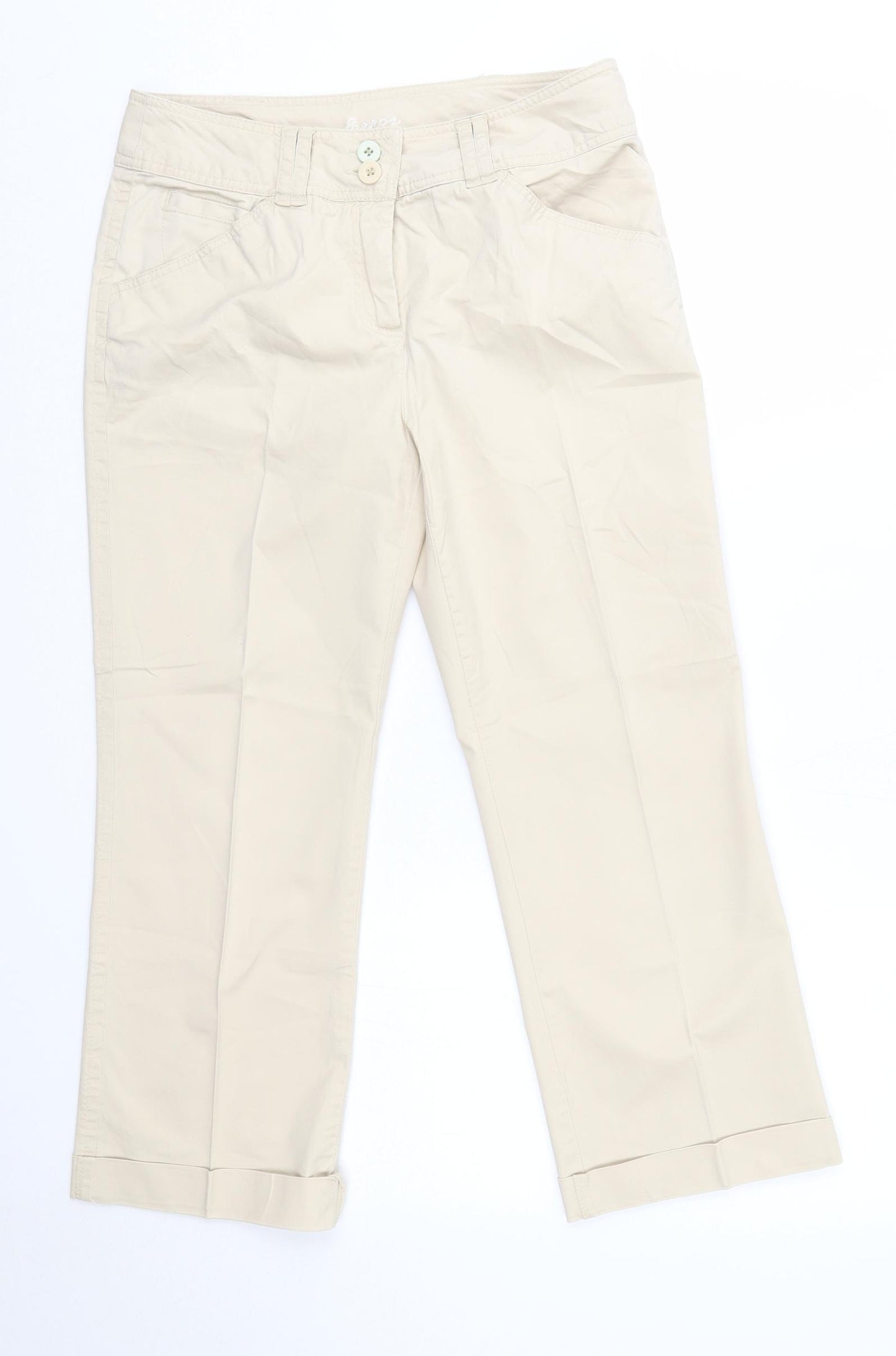 LERROS Womens Beige  Cotton Trousers  Size 12 L24 in Regular
