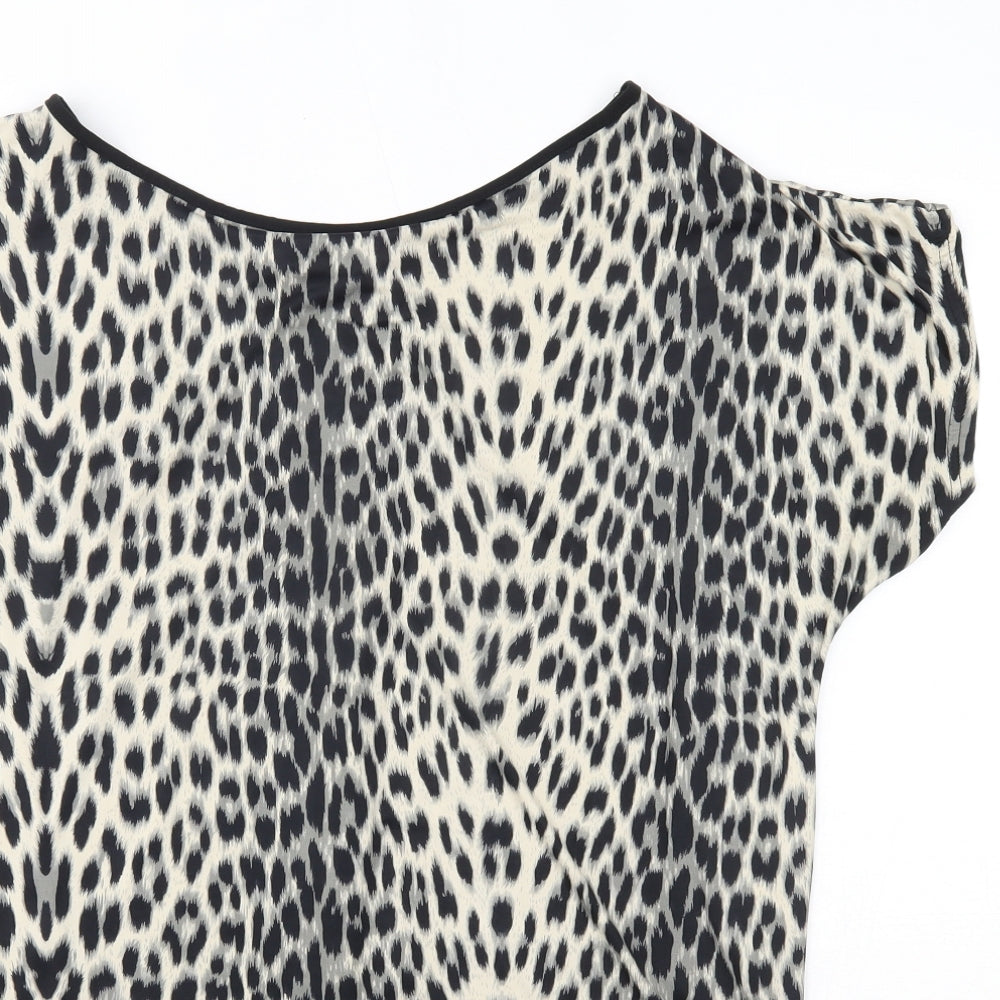 New Look Womens Multicoloured Animal Print Polyester Basic Blouse Size 22 Round Neck
