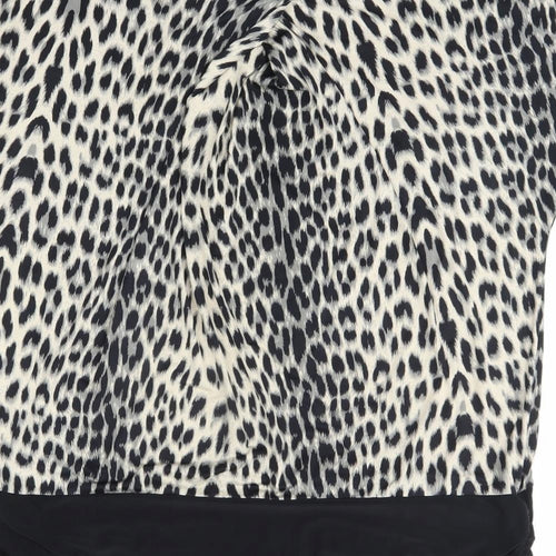 New Look Womens Multicoloured Animal Print Polyester Basic Blouse Size 22 Round Neck