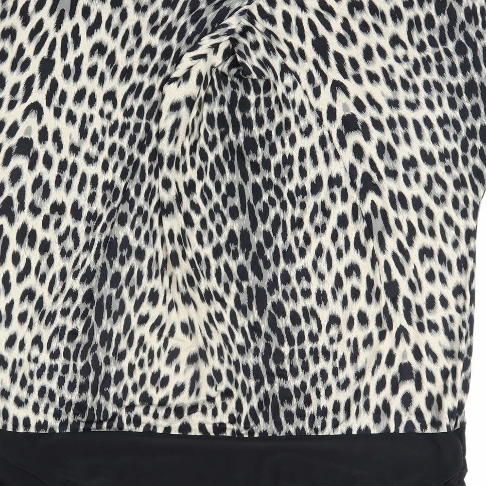 New Look Womens Multicoloured Animal Print Polyester Basic Blouse Size 22 Round Neck