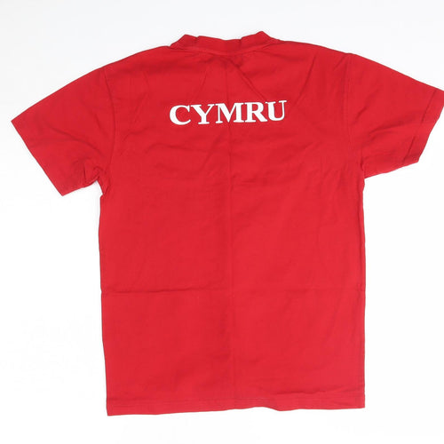 Manav Mens Red  Cotton  T-Shirt Size S Round Neck  - Rugby Nations