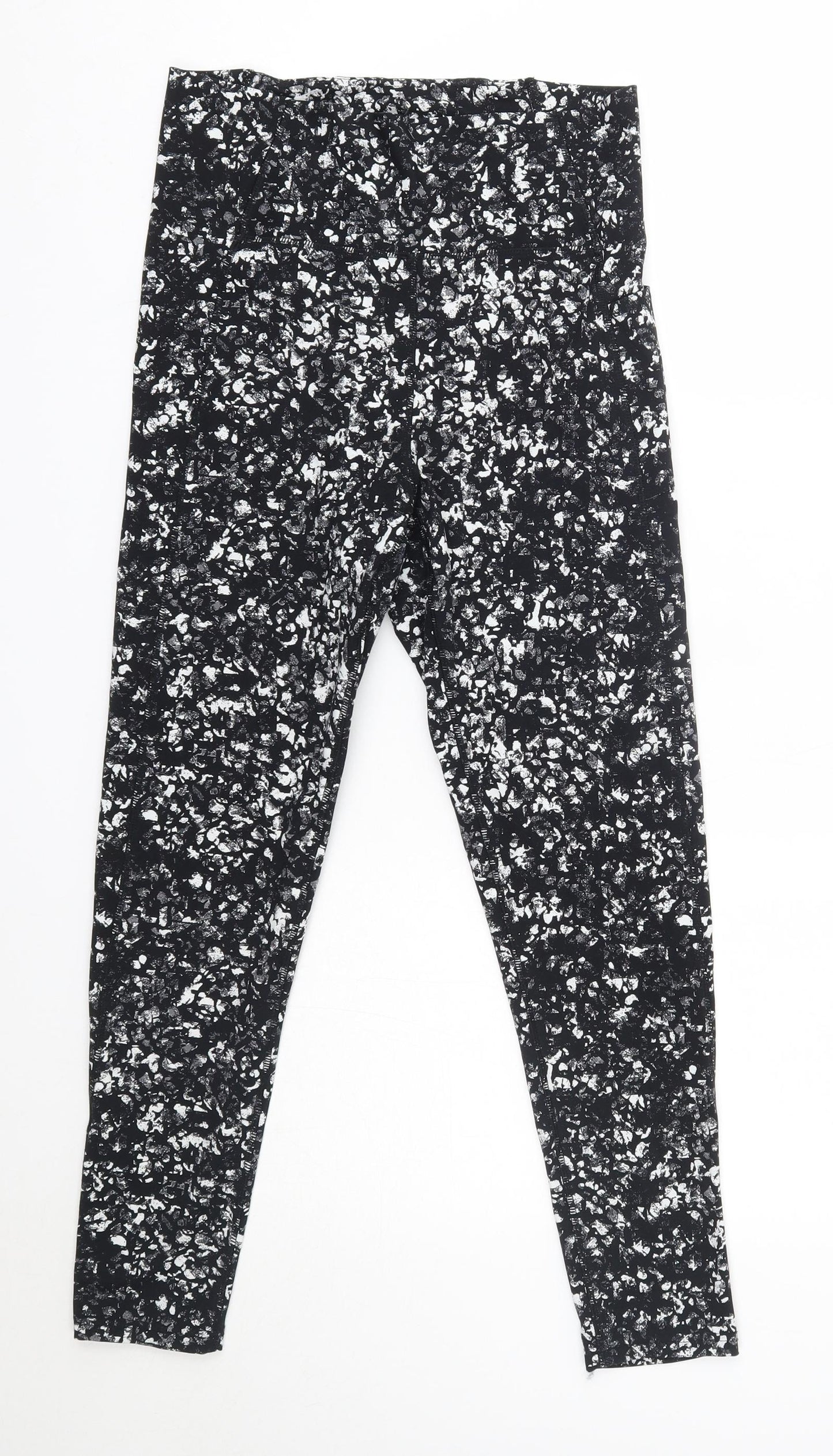 USA Pro Womens Black  Nylon Jogger Leggings Size 14 L26 in Regular