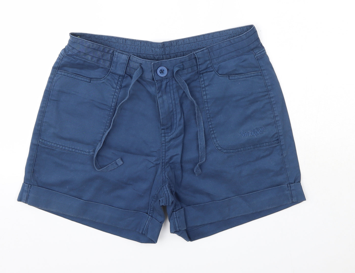 Weird Fish Womens Blue  Cotton Sweat Shorts Size 10  Regular