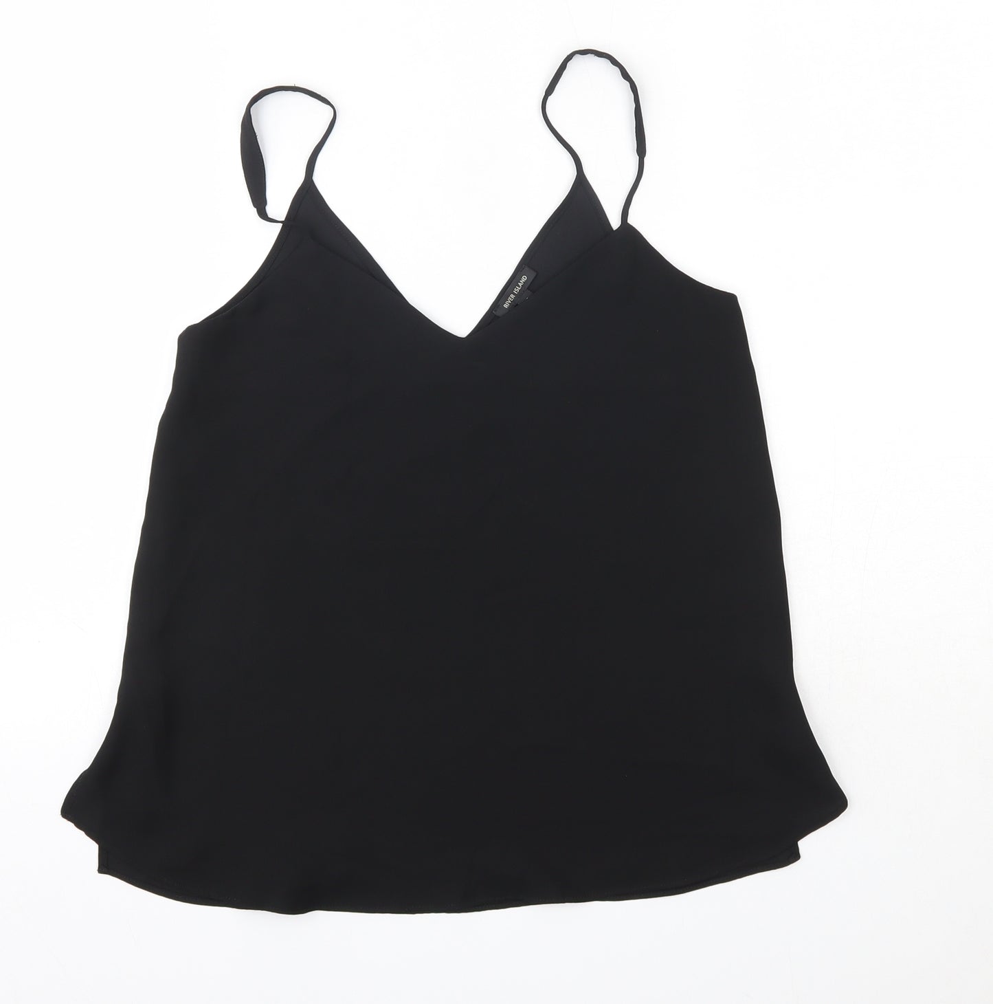 River Island Womens Black  Polyester Camisole Blouse Size 6 V-Neck