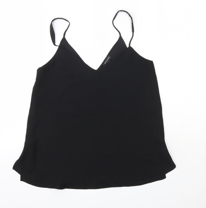 River Island Womens Black  Polyester Camisole Blouse Size 6 V-Neck