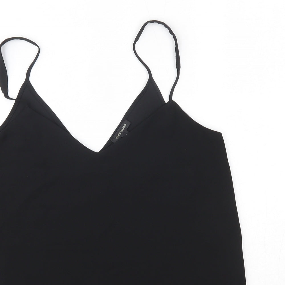 River Island Womens Black  Polyester Camisole Blouse Size 6 V-Neck