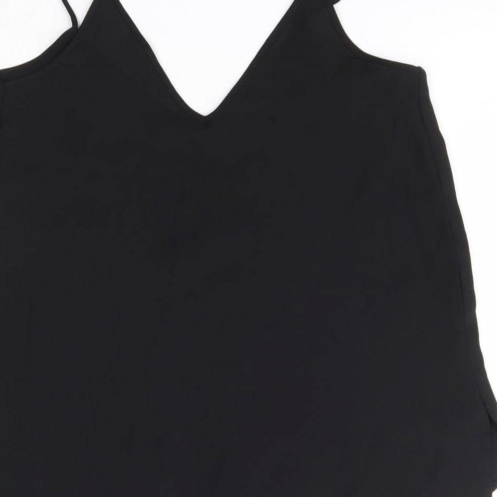 River Island Womens Black  Polyester Camisole Blouse Size 6 V-Neck