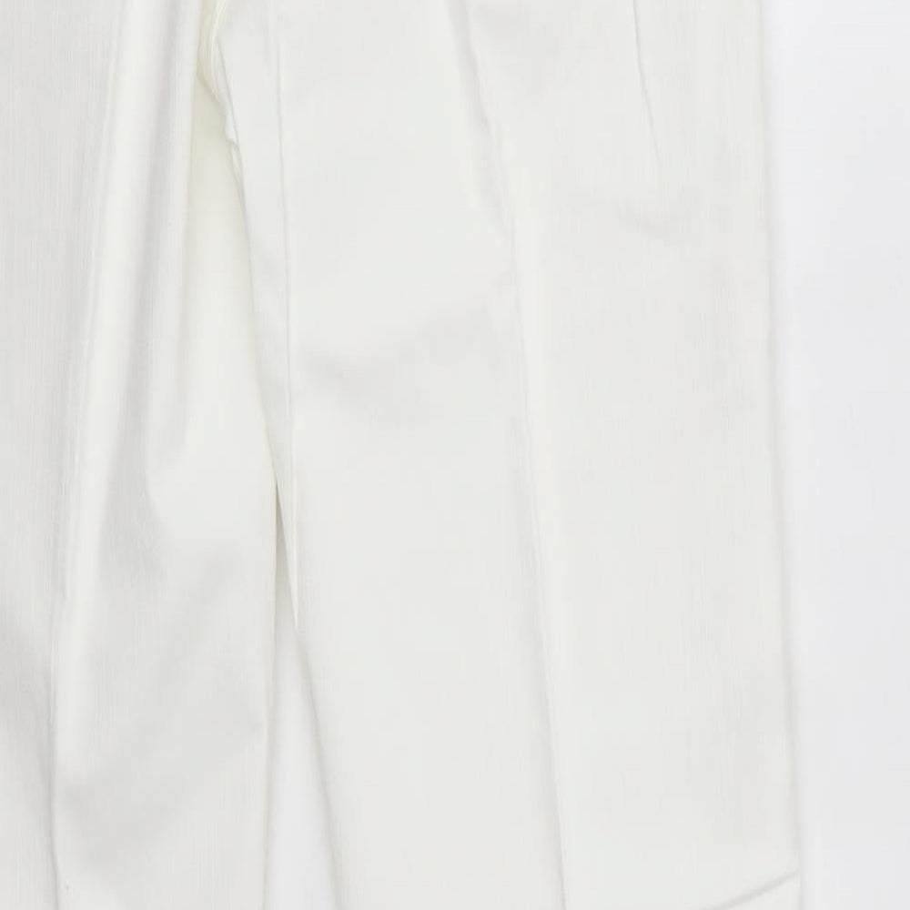 M&S Womens White  Cotton Bootcut Jeans Size 12 L30 in Regular