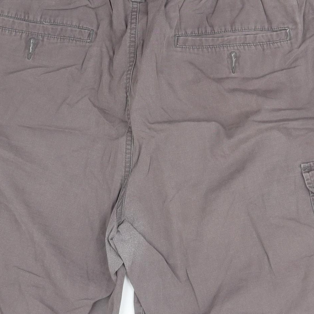Atlantic Bay Mens Grey  Cotton Cargo Shorts Size L L9 in Regular