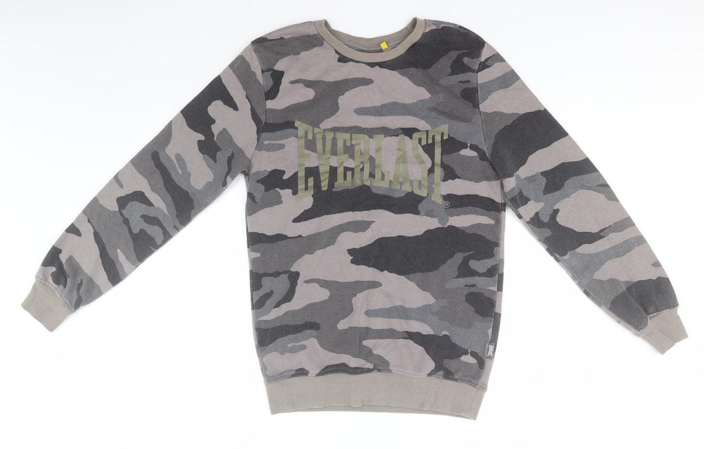 Everlast Mens Green Round Neck Camouflage Cotton Pullover Jumper Size S