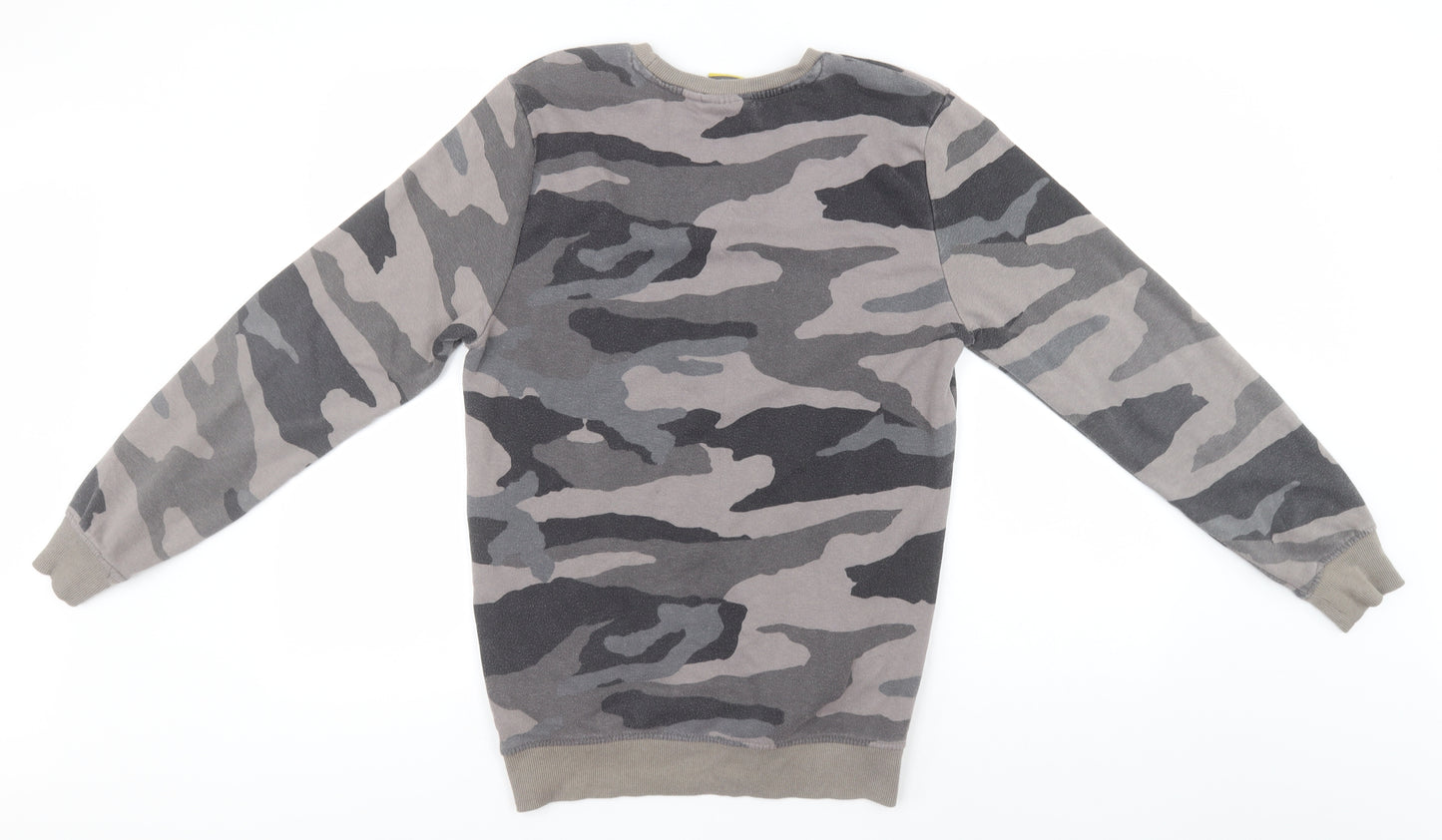 Everlast Mens Green Round Neck Camouflage Cotton Pullover Jumper Size S