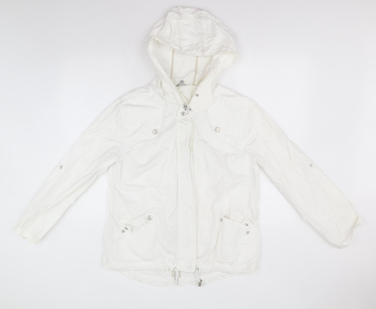 Marks and Spencer Womens White   Rain Coat Coat Size 10