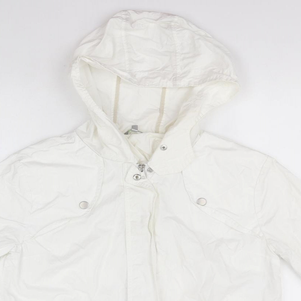 Marks and Spencer Womens White   Rain Coat Coat Size 10