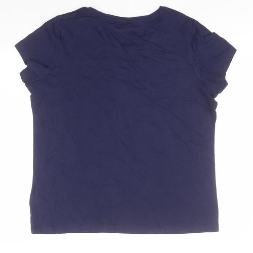 F&F Womens Blue Solid Cotton Top Nightshirt Size 16   - Let's Sleep all Day